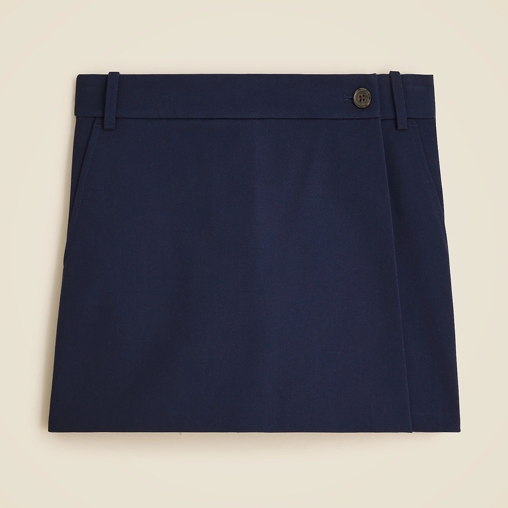 NWT- Wrap-front skort in bi-stretch cotton blend